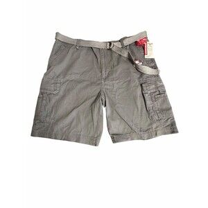 New UNIONBAY Vintage Men's Survivor Belted Cargo Shorts-Military Gray  Size 48